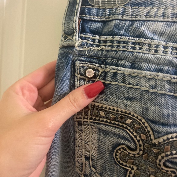 Rock Revival y2k Venus BOOTCUT Light Wash Jeans with Embellished Pockets Size 27 - Picture 5 of 10